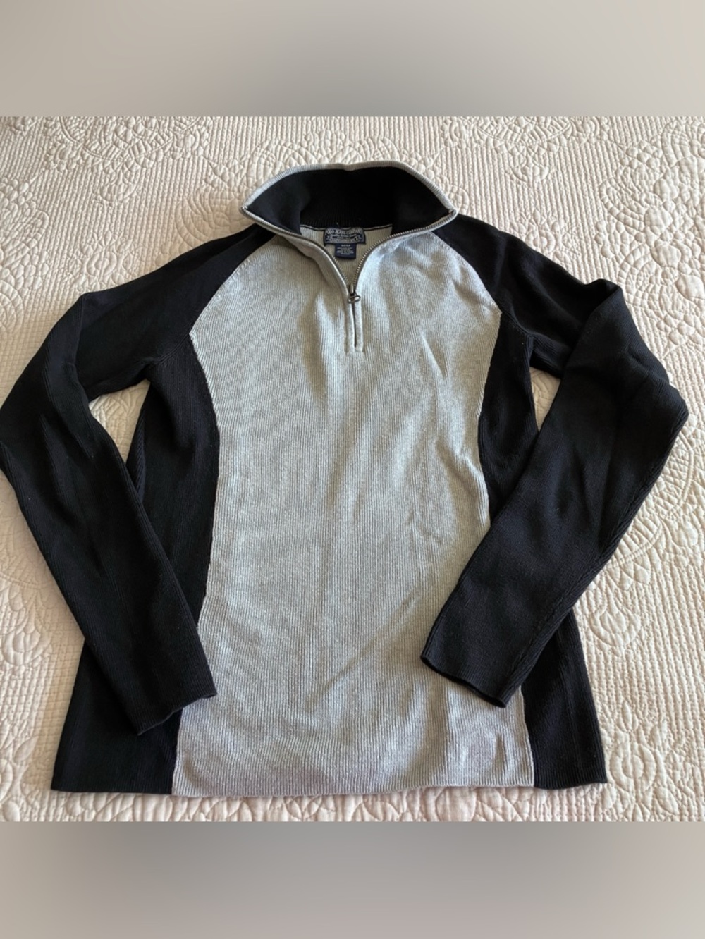 Ralph Lauren grey/black zipper popover